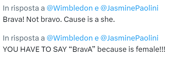  Due risposte sgrammaticate: 1 Brava! Not bravo. Cause is a she; 2 You have to say “bravA” because is female!!!”