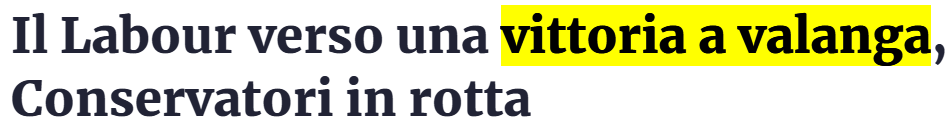 Il Labour verso una vittoria a valanga, Conservatori in rotta 