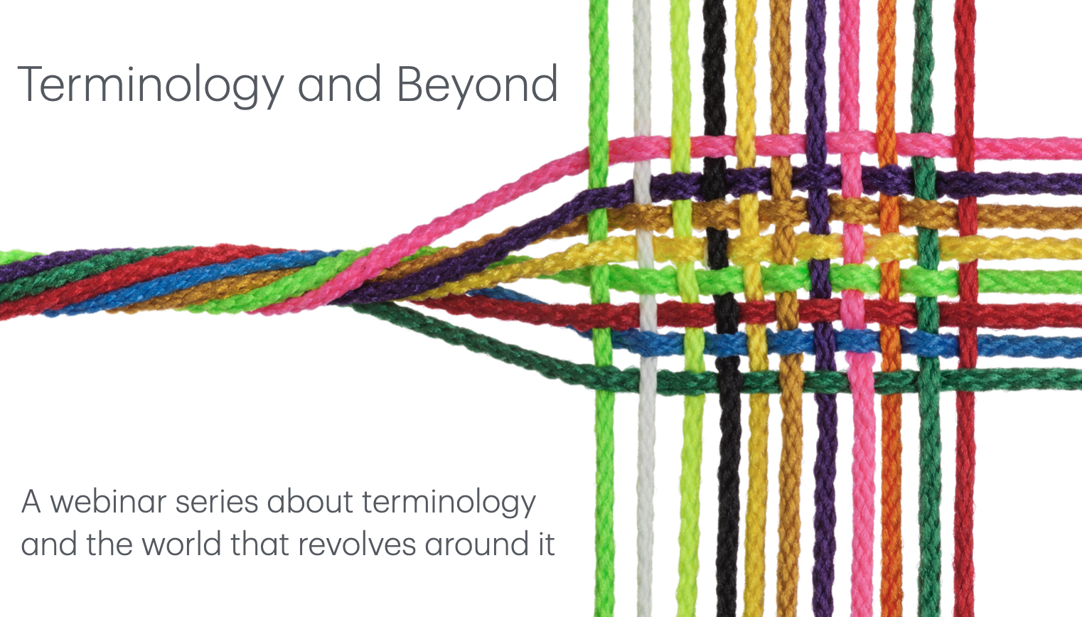 Immagine: Terminology and Beyond. A webinar series about terminology and the world that revolves around it